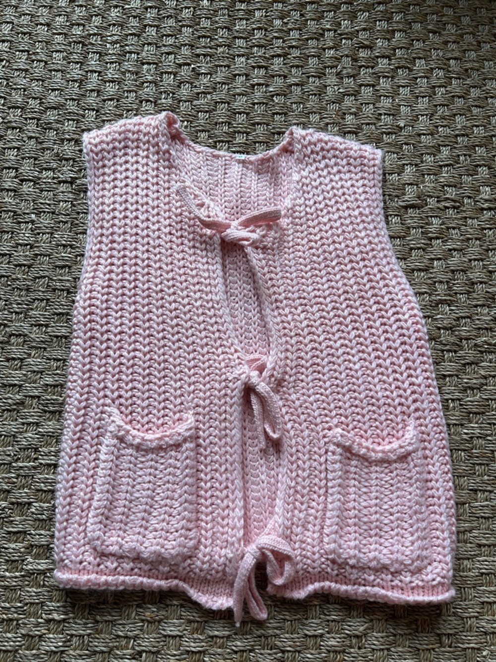 Pink Sweater Vest with Bows